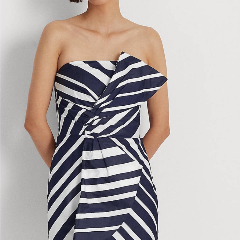 Polo Ralph Lauren Strapless Navy and White Dress